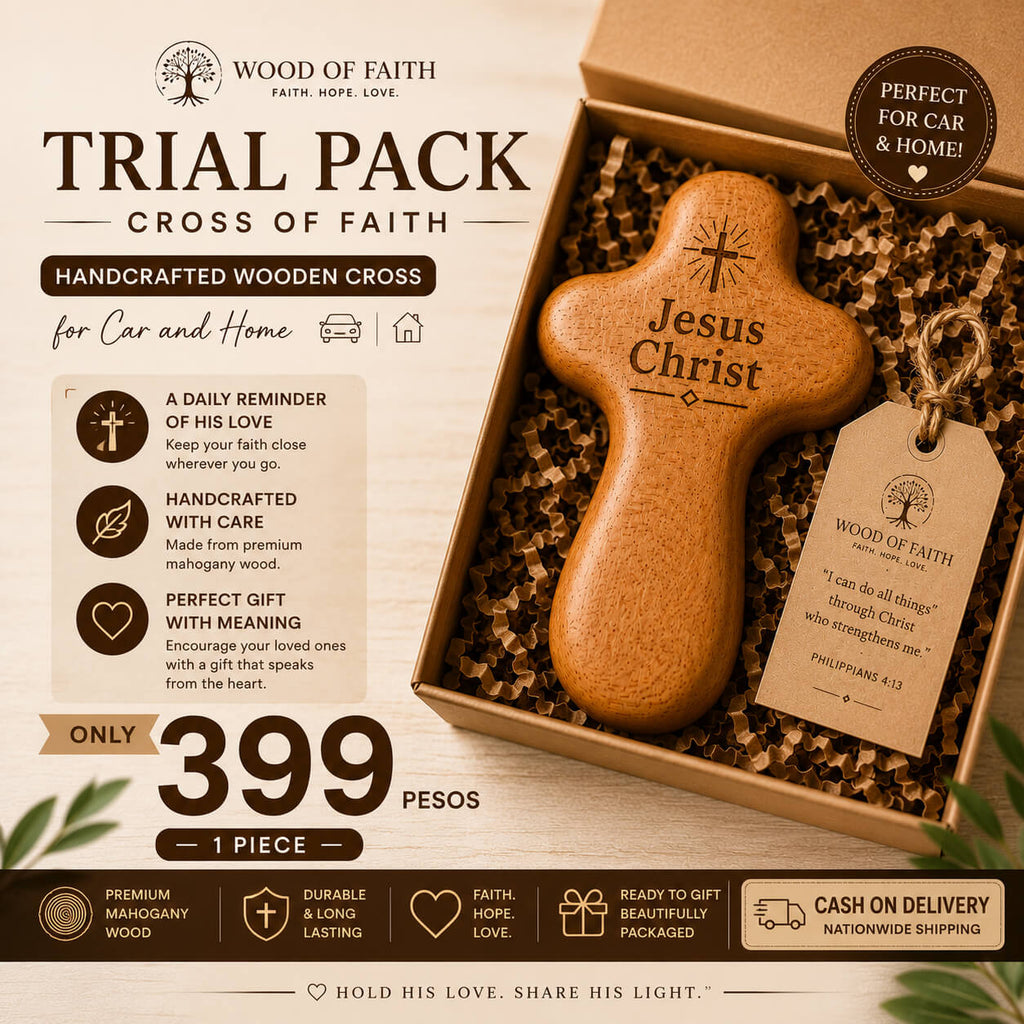 Cross of Faith | Premium Wooden Cross for Car & Christian Gift | SME Organics Philippines