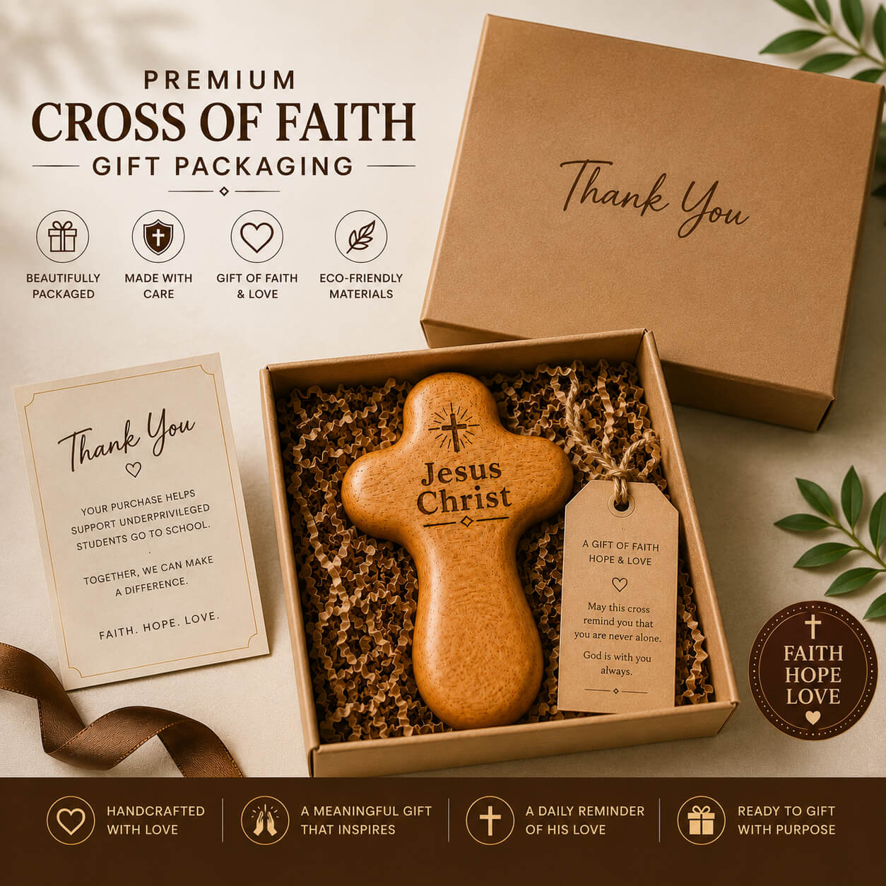 Premium Cross of Faith gift packaging