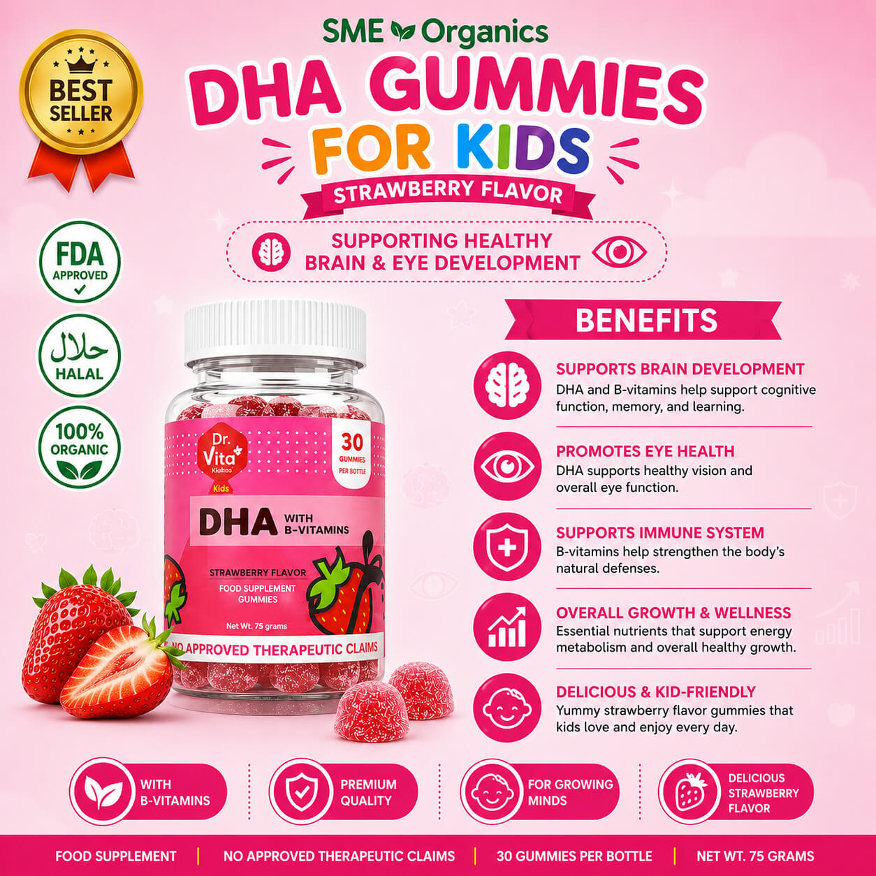 DHA Gummies for Kids supporting healthy brain and eye development