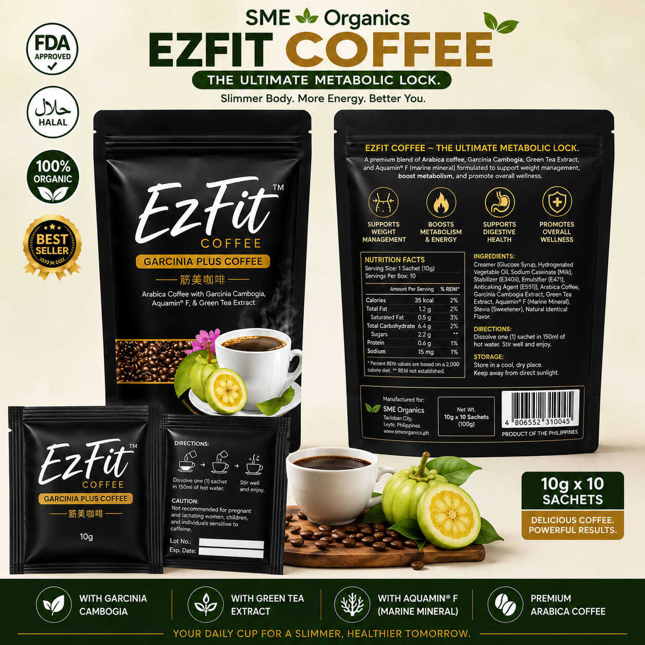 EzFit Slimming Coffee sachets available at SME Organics Philippines