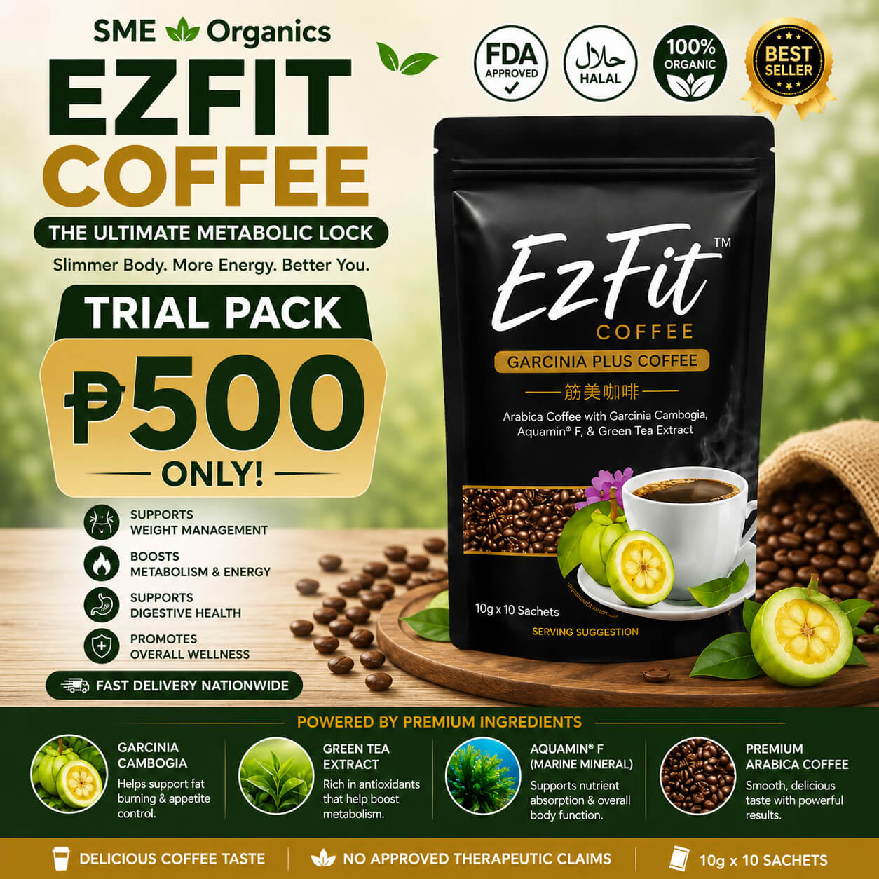 EzFit Slimming Coffee Philippines | Garcinia Weight Management Coffee | SME Organics