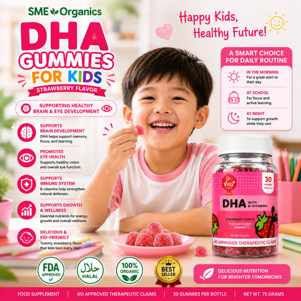 Happy child enjoying DHA Gummies as part of a healthy daily routine