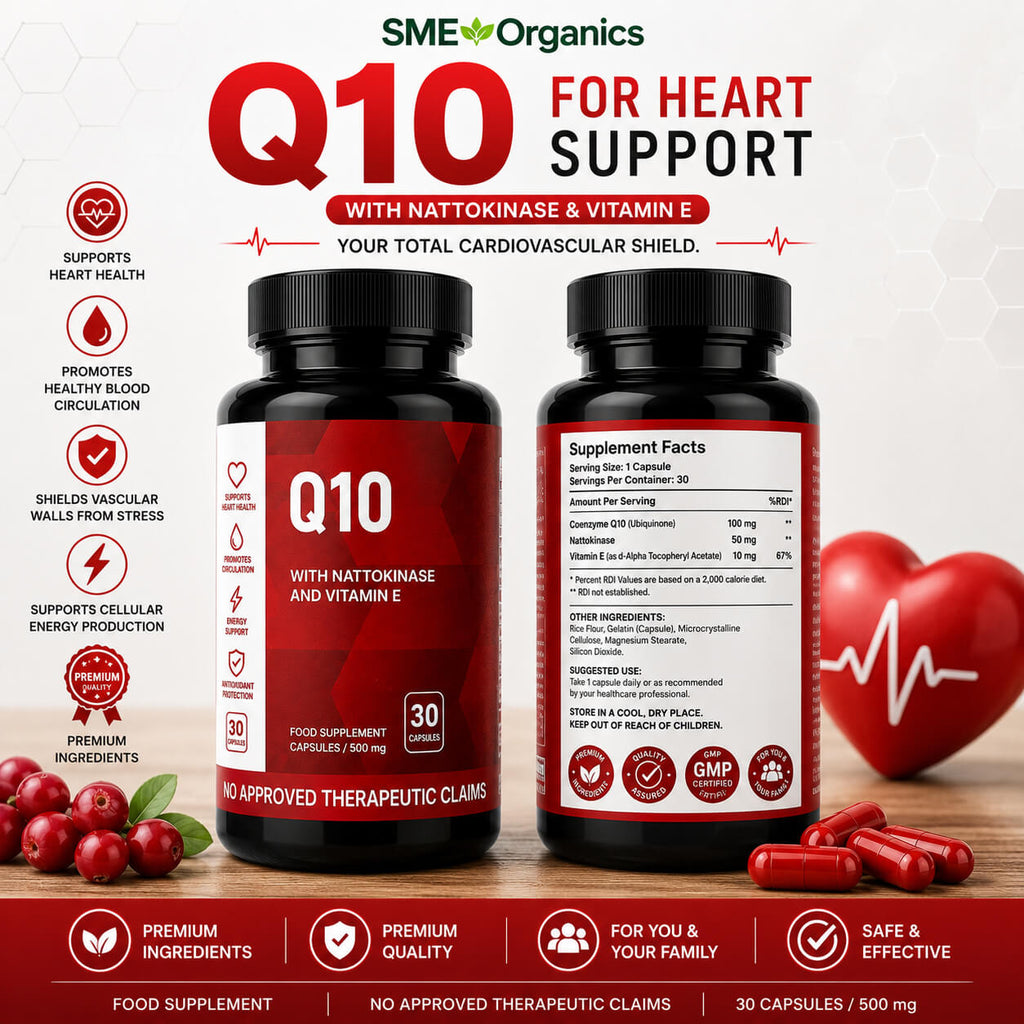 Q10 for Heart supplement bottles available at SME Organics Philippines